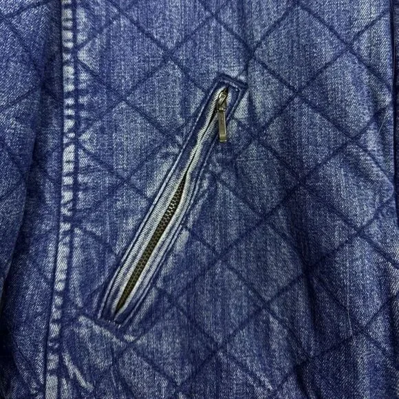 Vintage Charter Club Barn Chore Denim Jacket Medium Blue Quilted Fleece Country - Picture 7 of 9